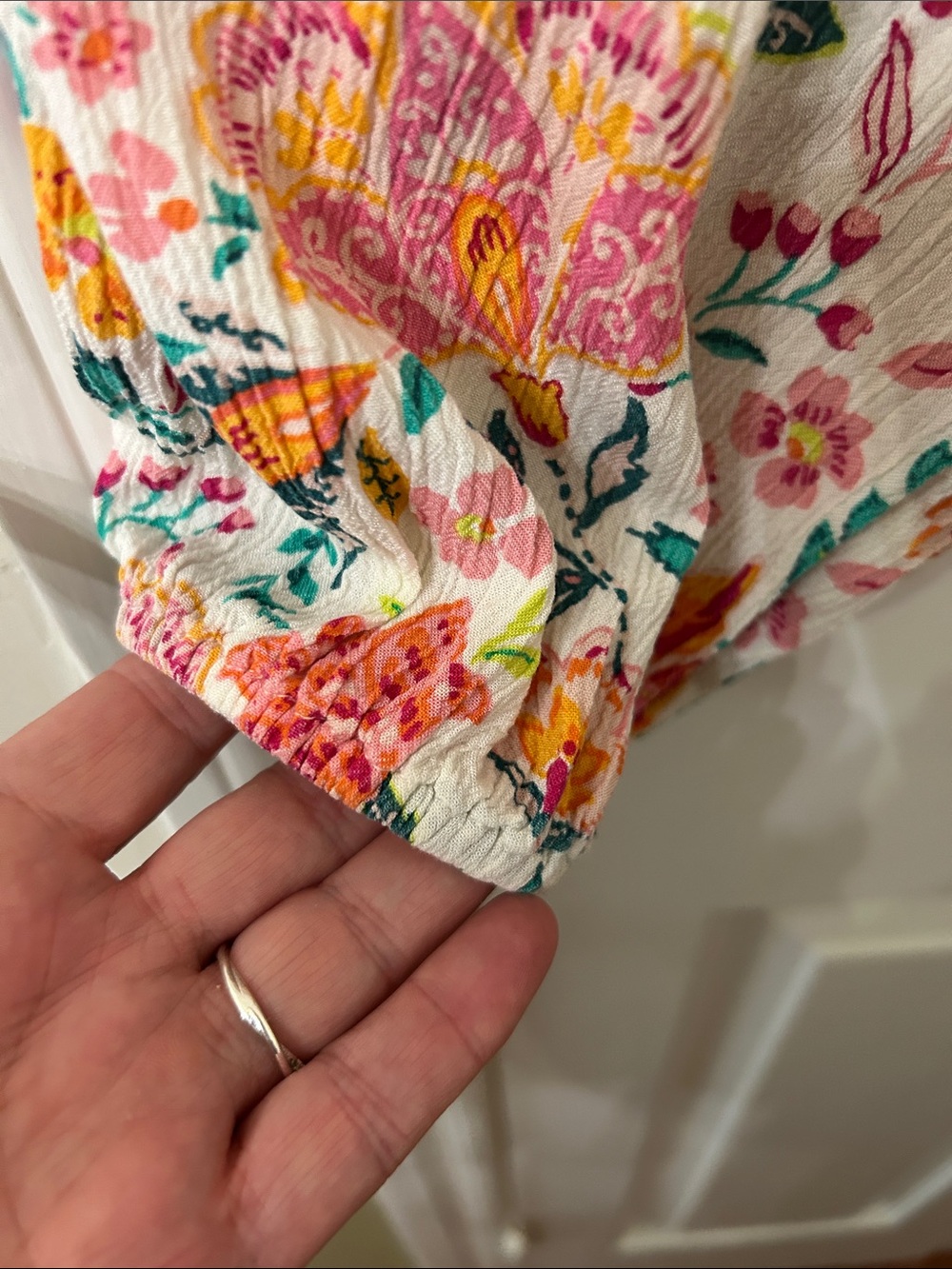 Tropical Peasant Blouse Women's L - Picture 6 of 11